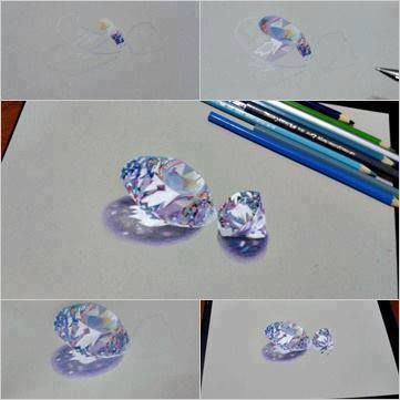361x361 Drawing In Illustration Art, Drawings - Diamond 3d Drawing
