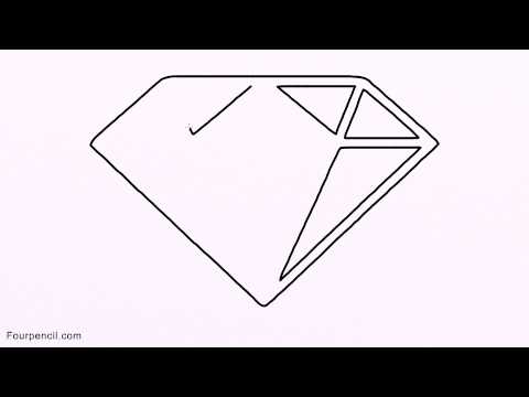 480x360 How To Draw Cartoon Diamond Drawing Step - Diamond Cartoon Drawing