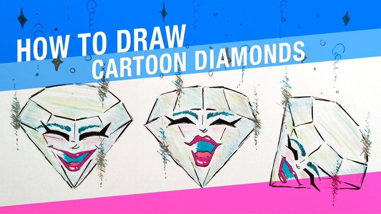 1280x720 how to draw cartoon diamonds sketch dirt videos drawings - Diamond Cartoon Drawing