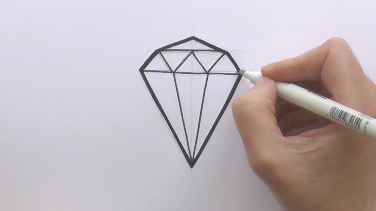1280x720 How To Draw A Cartoon Diamond - Diamond Cartoon Drawing