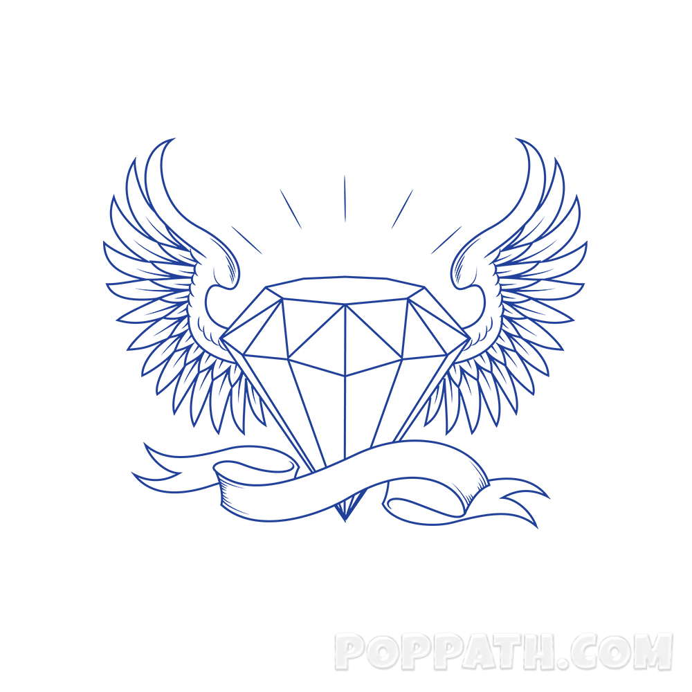 1000x1000 How To Draw A Diamond Tattoo Pop Path - Diamond Drawing