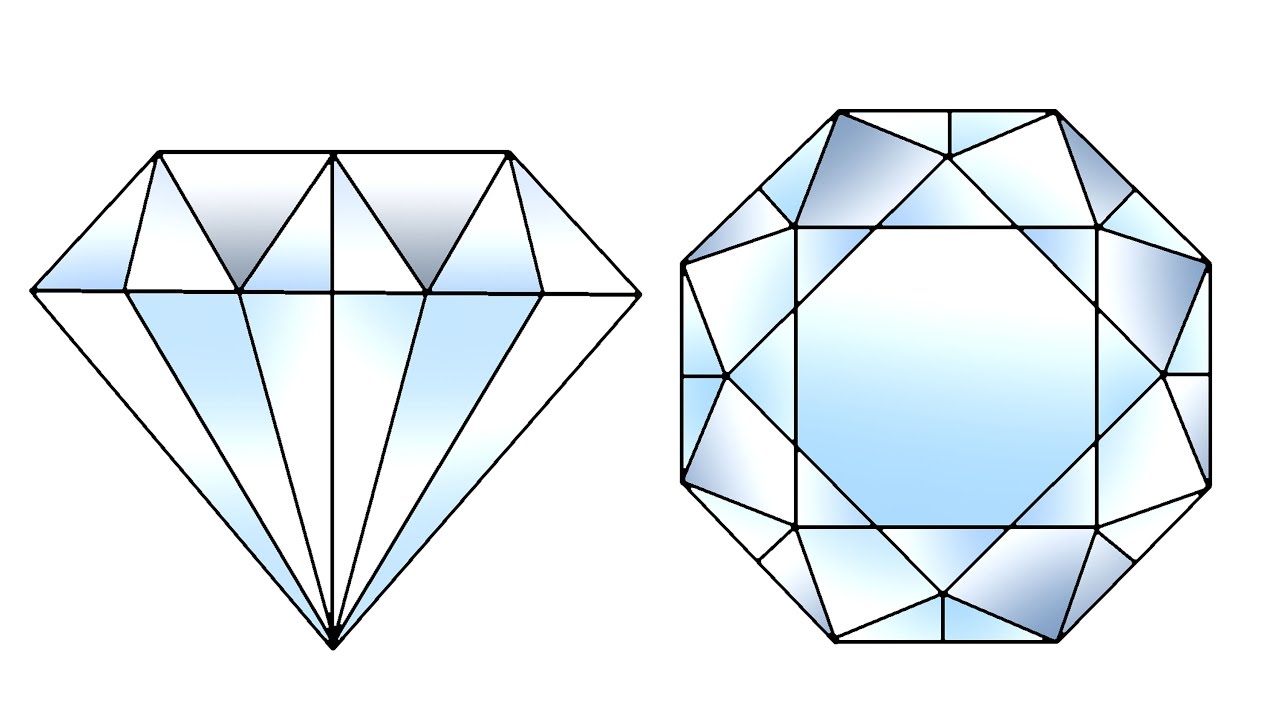 1280x720 How To Draw A Diamond Step - Diamond Drawing