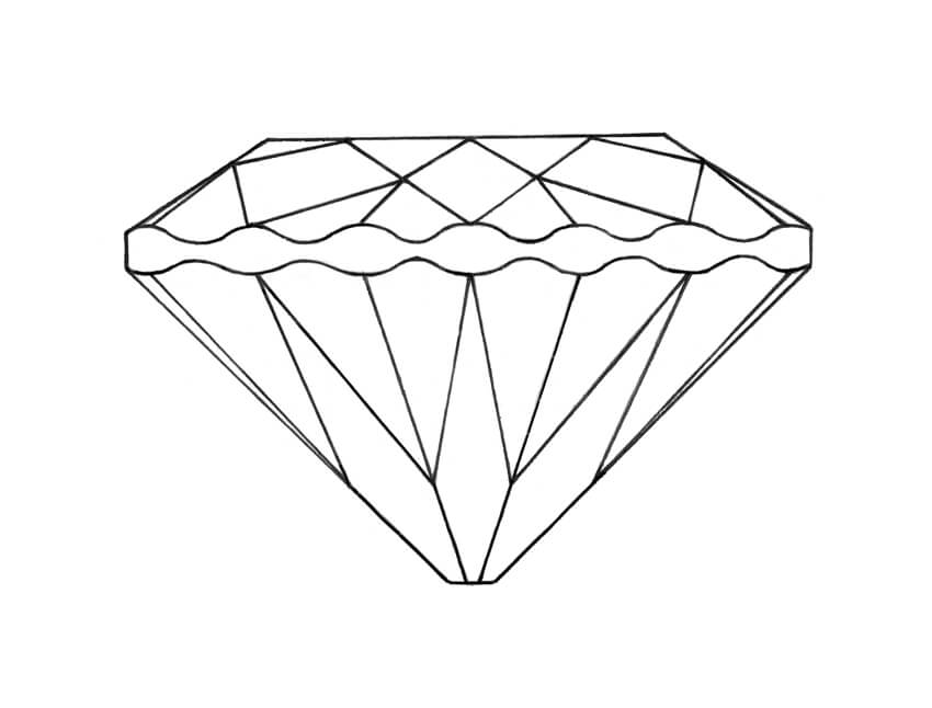 850x646 How To Draw A Diamond - Diamond Drawing
