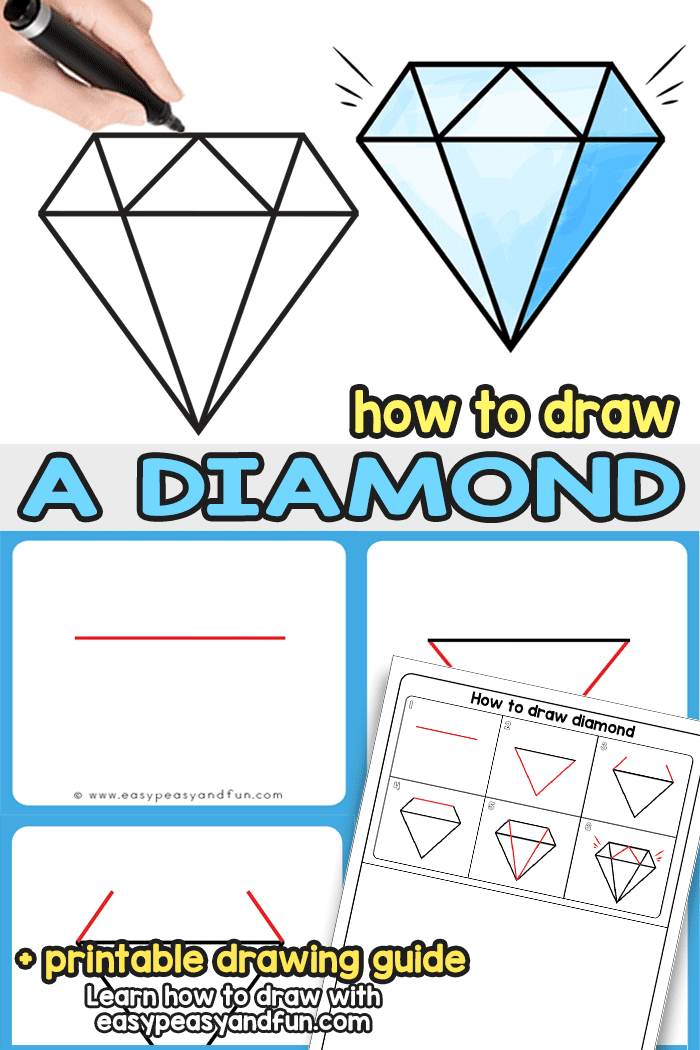 700x1050 How To Draw A Diamond - Diamond Drawing 3d