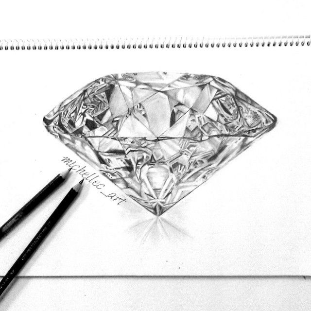 640x640 Realistic Diamond Drawing Gemstones Diamond Drawing, Drawings - Diamond Drawing 3d