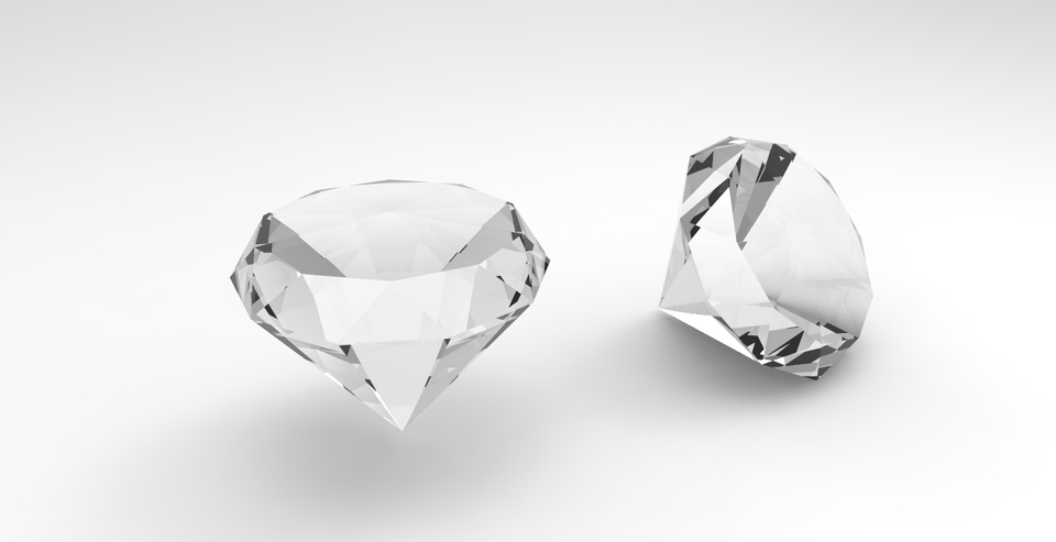960x493 Simple Diamond Cad Model Library Grabcad - Diamond Drawing 3d