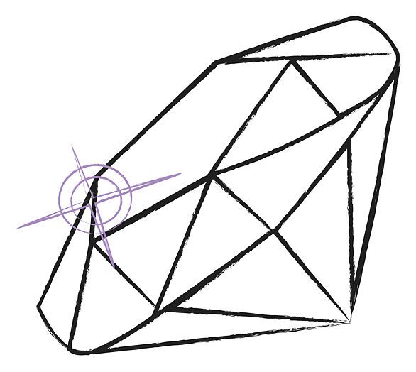 586x524 Simple Diamond Drawing - Diamond Drawing 3d