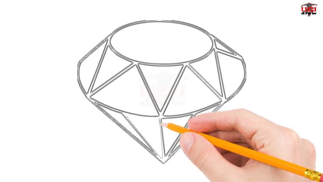 1280x720 How To Draw A Diamond Step - Diamond Drawing Easy