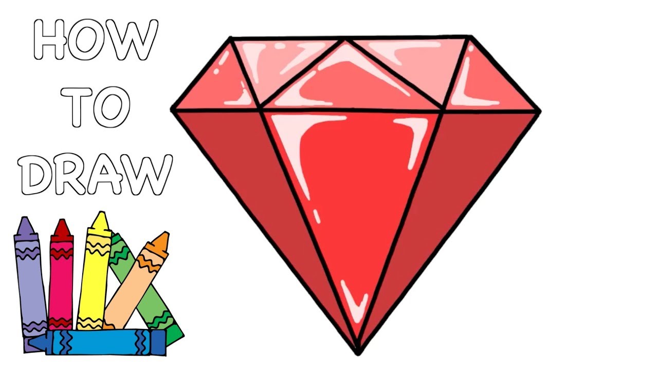 1280x720 How To Draw A Diamond - Diamond Drawing Simple