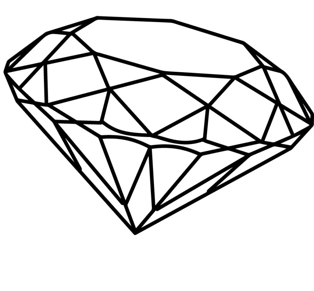 1024x952 Pictures Easy To Draw Diamond - Diamond Drawing Simple