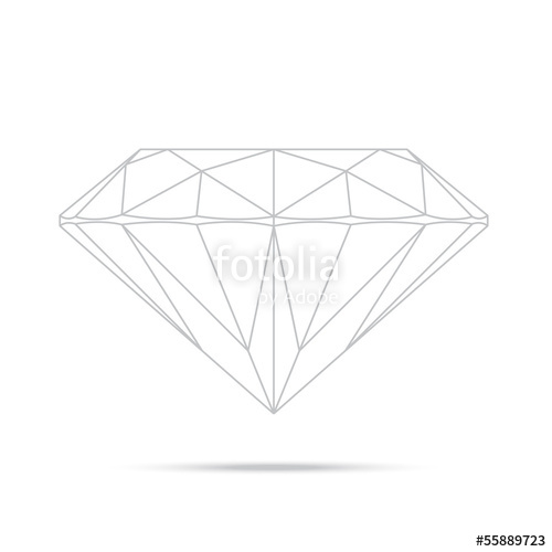 500x500 Popular Drawing Line Template Diamond Isolated Realistic High Qu - Diamond Drawing Template
