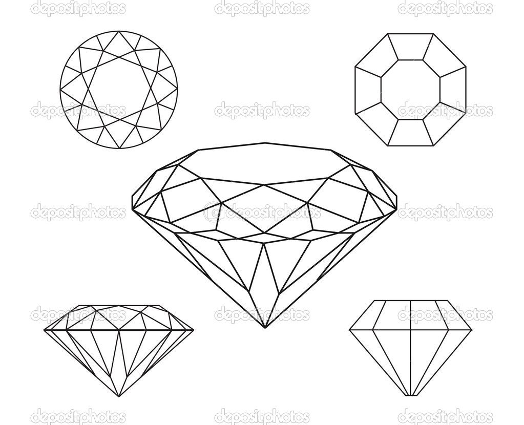 1023x830 Diamond Line Drawing - Diamond Drawing Vector