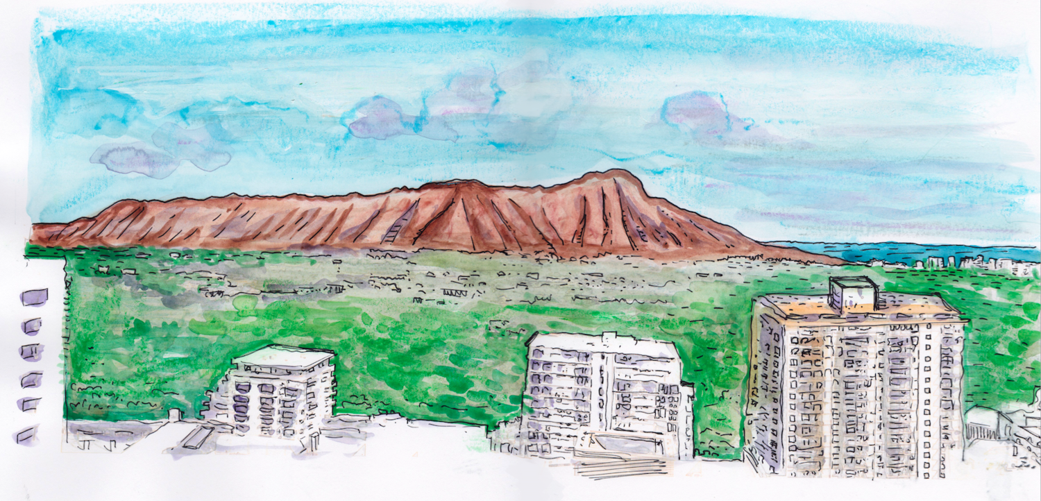 1500x722 Diamondhead - Diamond Head Drawing
