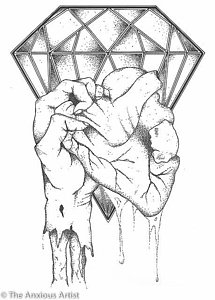 215x300 Diamond Heart Drawings Fine Art America - Diamond Heart Drawing