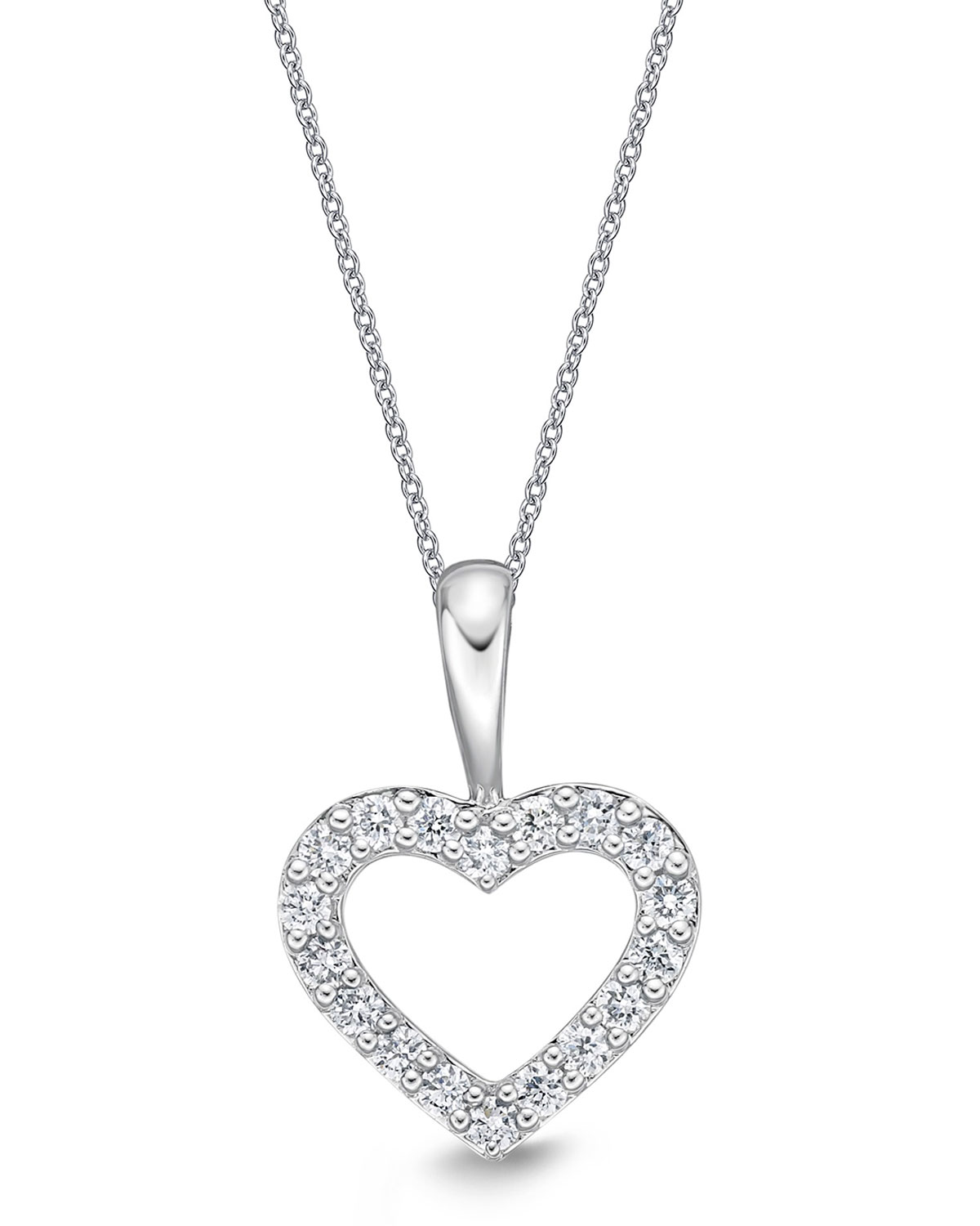 1200x1500 Memoire White Gold Diamond Heart Pendant Necklace Neiman Marcus - Diamond Heart Drawing