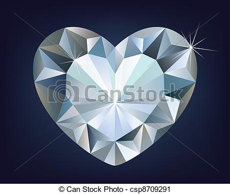 450x380 vector shiny diamond heart - Diamond Heart Drawing