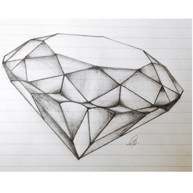 Diamond Heart Drawing at Explore collection of