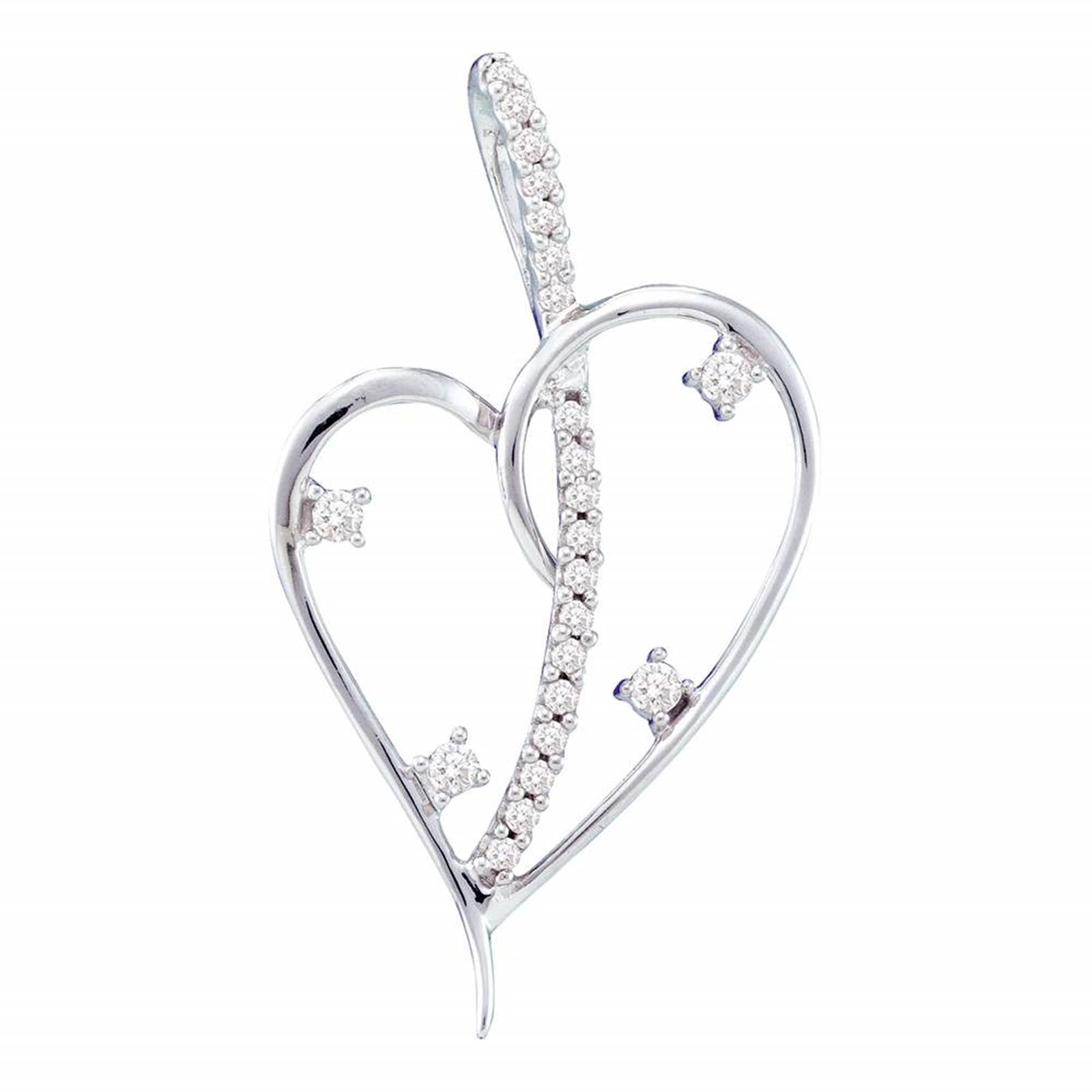 1600x1600 buy ladies white gold diamond heart pendant online ebay - Diamond Heart Drawing