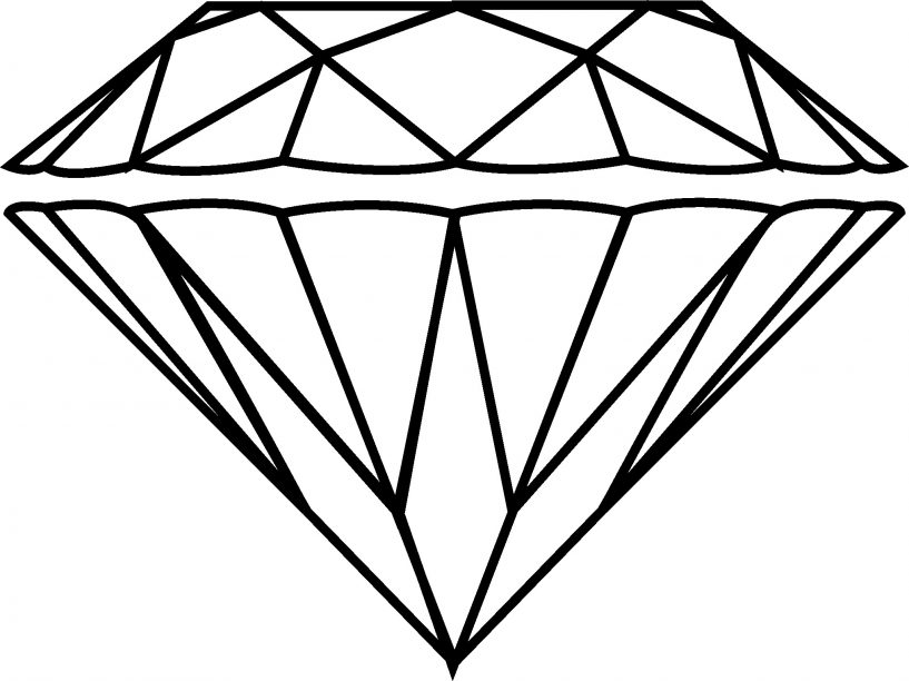 817x612 Diamond Clipart Line Drawing Pencil And In Color - Diamond Line Drawing