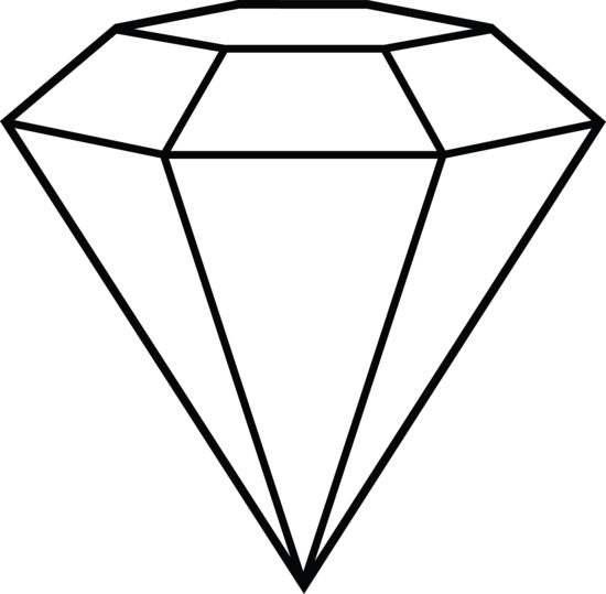 550x539 Diamond Line Art - Diamond Line Drawing