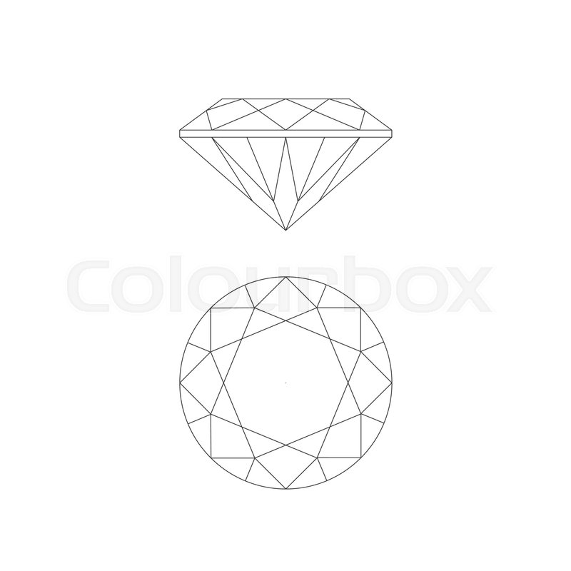 800x800 Diamond Line Drawing On White Stock Vector Colourbox - Diamond Line Drawing
