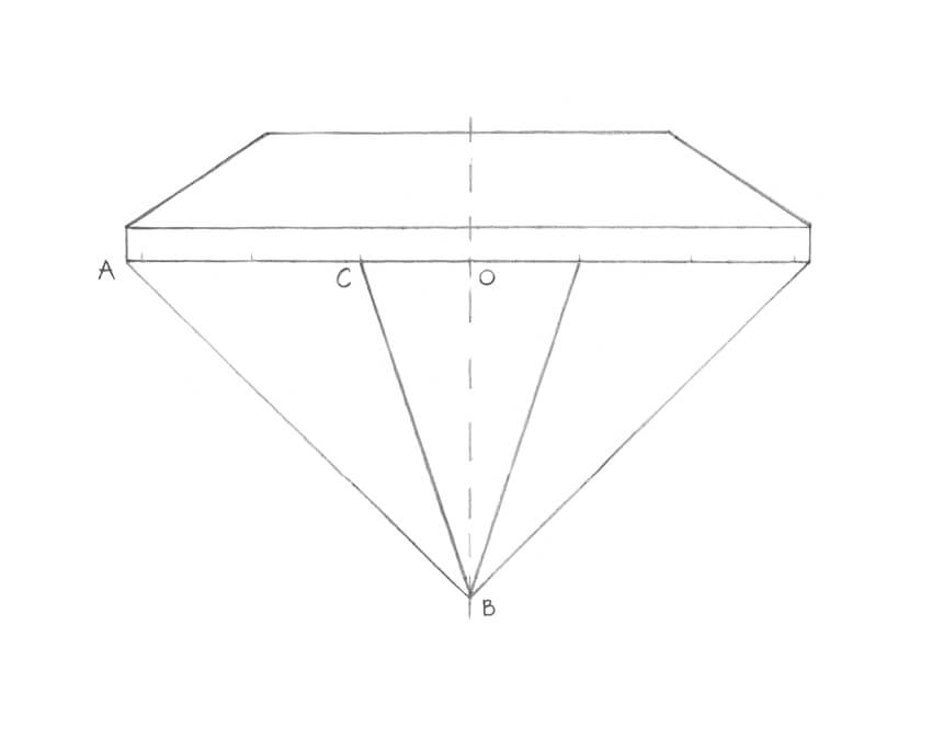 850x673 How To Draw A Diamond - Diamond Line Drawing
