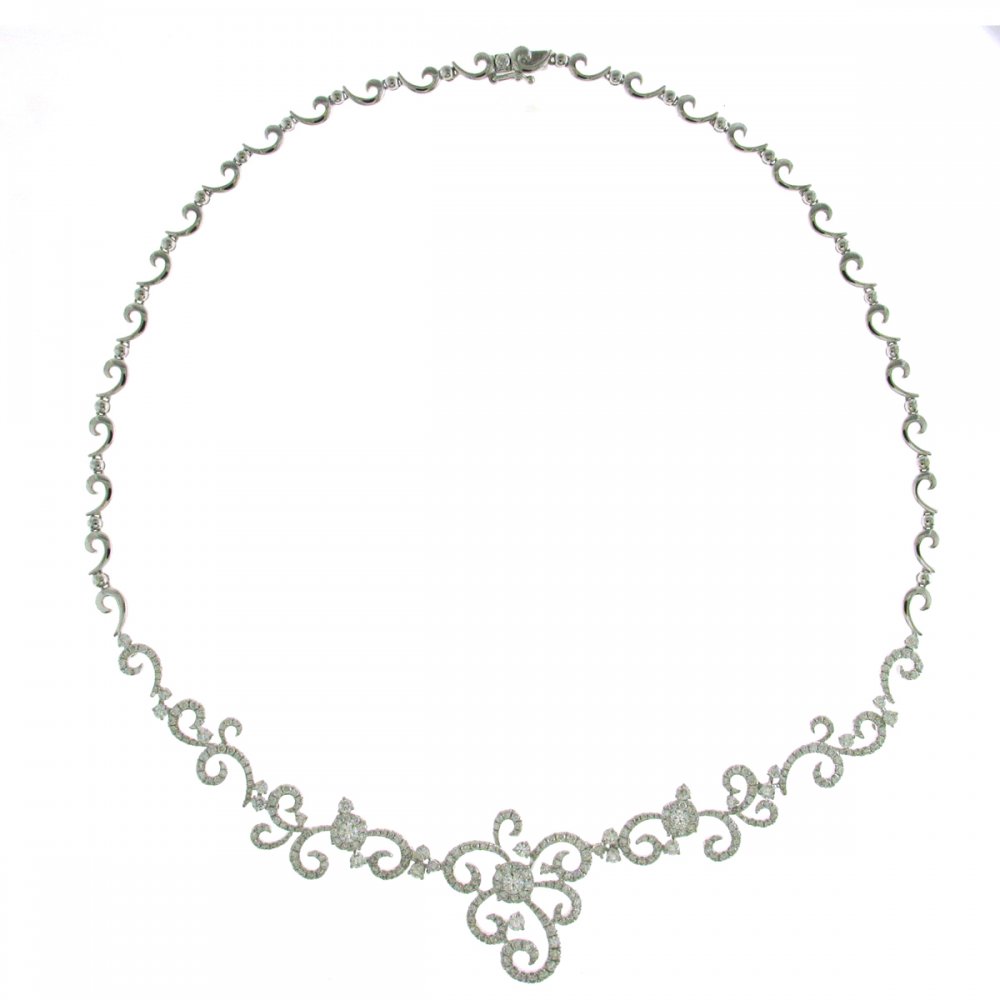 1000x1000 white gold diamond swirl design necklace - Diamond Necklace Drawing