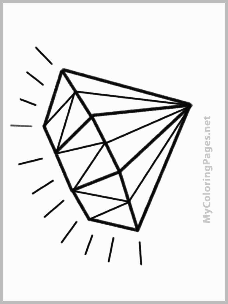 768x1024 Diamond Coloring - Diamond Outline Drawing