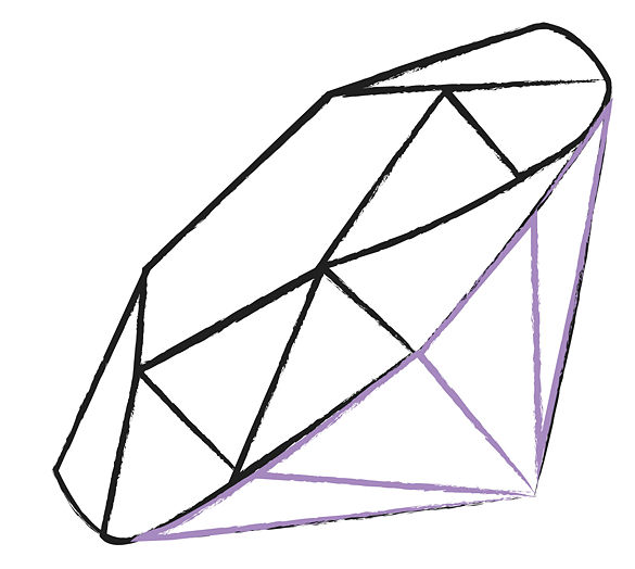 585x524 Diamond Drawing Drawing Skill - Diamond Outline Drawing