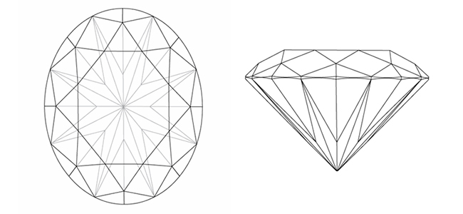 650x300 diamond shape, outline appearance diamond education bispok - Diamond Outline Drawing
