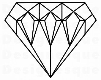 340x270 Diamond Outline Etsy - Diamond Outline Drawing