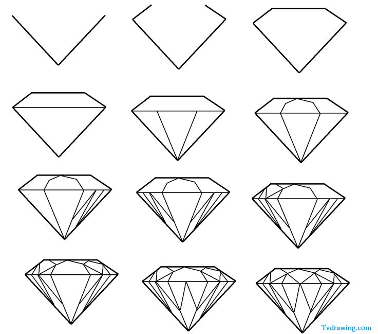736x649 Huge Collection Of 'diamond Drawing Template' Download More Than - Diamond Outline Drawing