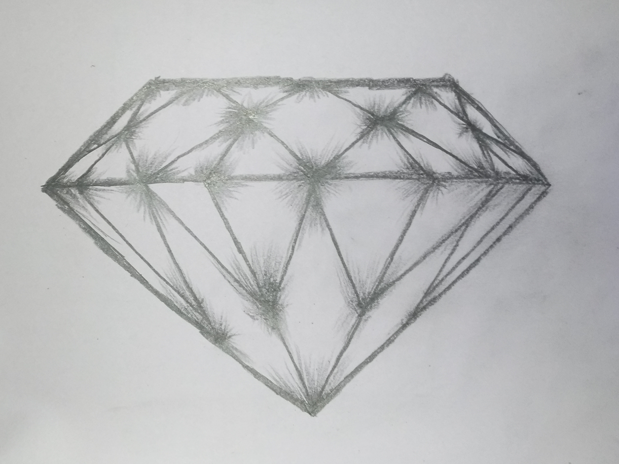 Алмаз рисунок карандашом