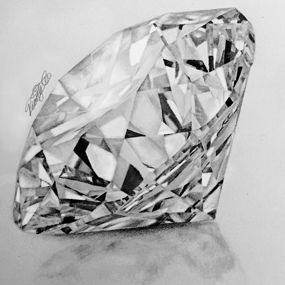 1080x1080 instagram realistic diamond drawing pencil diamond - Diamond Pencil Drawing