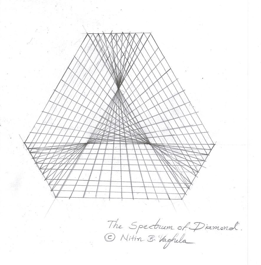 885x900 spectrum of diamond drawing - Diamond Pencil Drawing