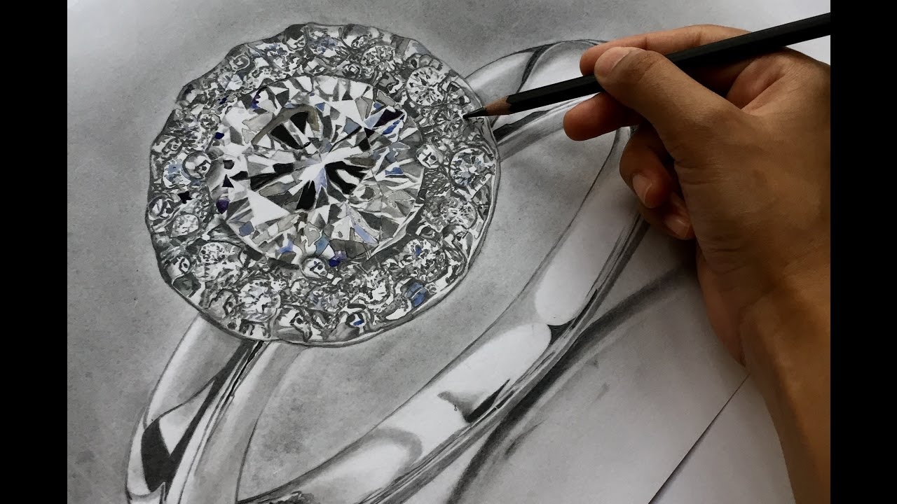 1280x720 drawing a realistic diamond ring - Diamond Ring Drawing