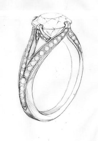 332x475 beauty and fashion ring sketch - Diamond Ring Drawing