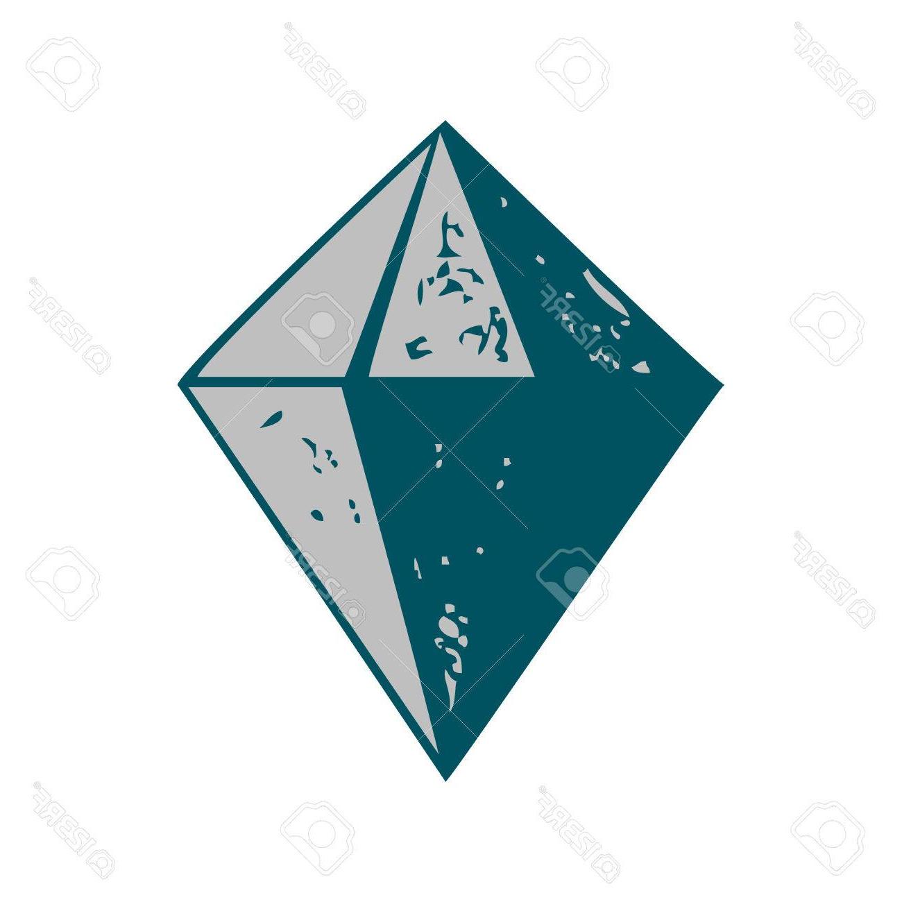 1300x1300 Top Diamond Shape Icon Isolated Vector Illustration Drawing - Diamond Shape Drawing