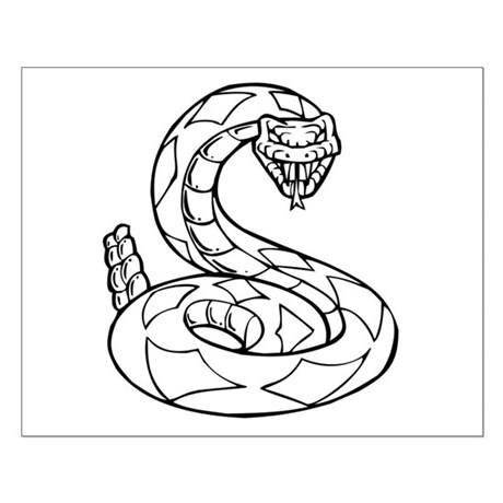 460x460 Rattle Snake Drawing Wall Art - Diamondback Rattlesnake Drawing