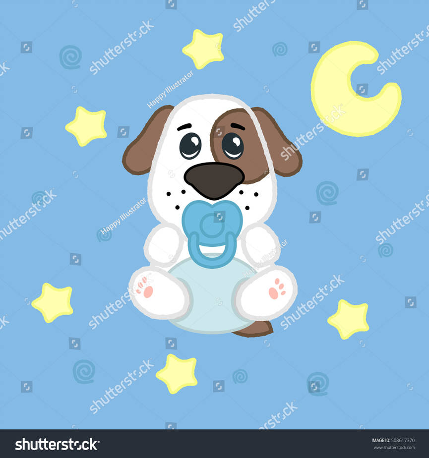 865x924 cartoon cute boy puppy in diaper, drawing for kids - Diaper Drawing
