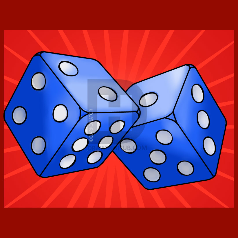 822x822 how to draw dice, step - Dice Drawing