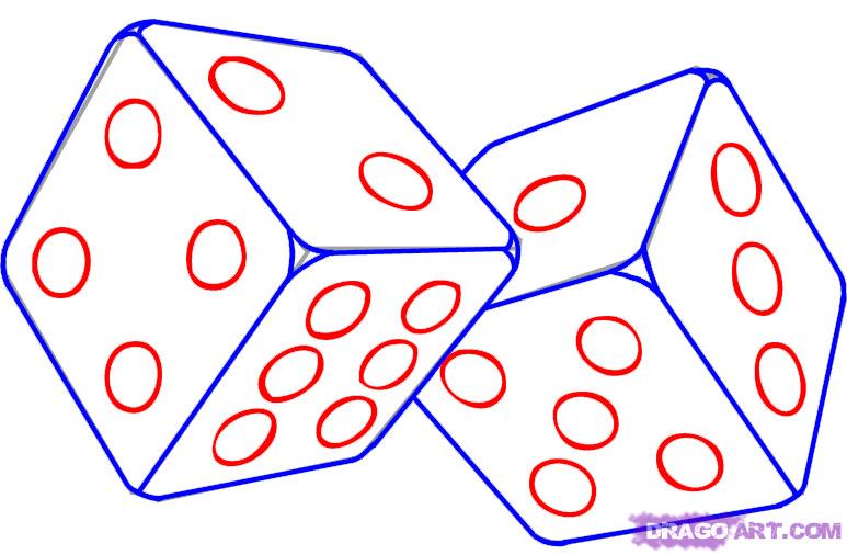 773x506 how to draw dice, step - Dice Drawing