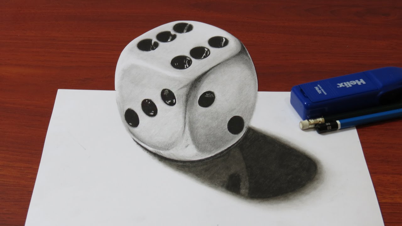 1280x720 how to draw a realistic dice - Dice Drawing