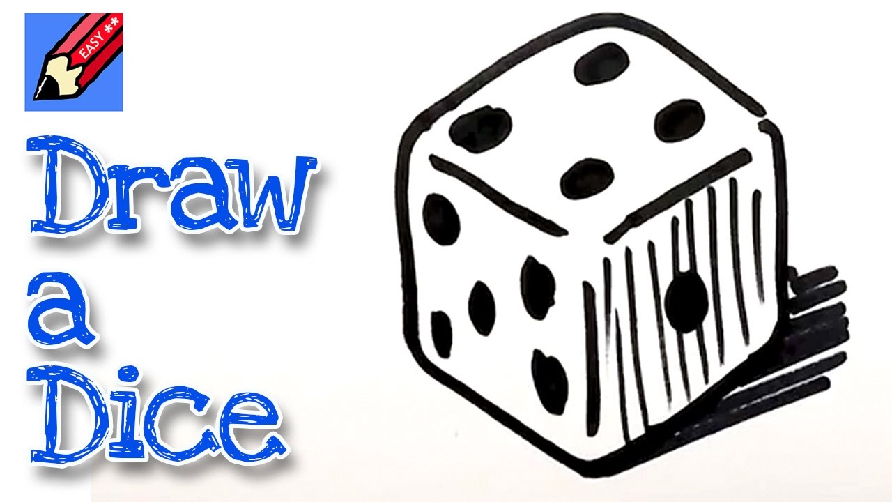 1280x720 how to draw a dice real easy - Dice Drawing
