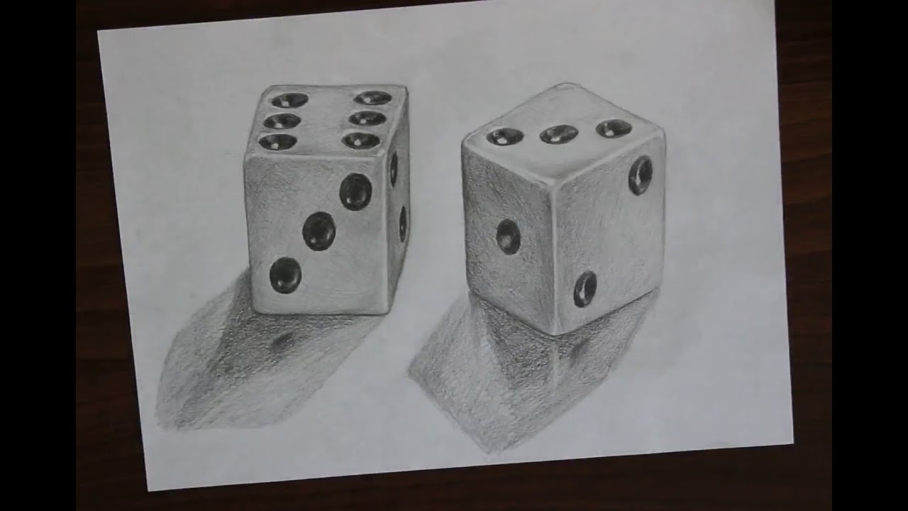 1280x720 art drawing - Dice Drawing