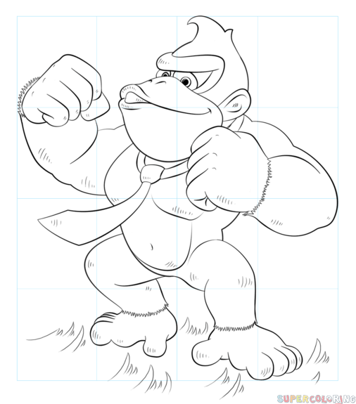 506x575 donkey kong drawing pic drawing skill - Diddy Kong Drawing