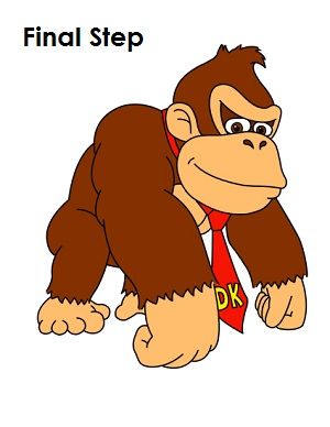 300x388 draw donkey kong game project - Diddy Kong Drawing