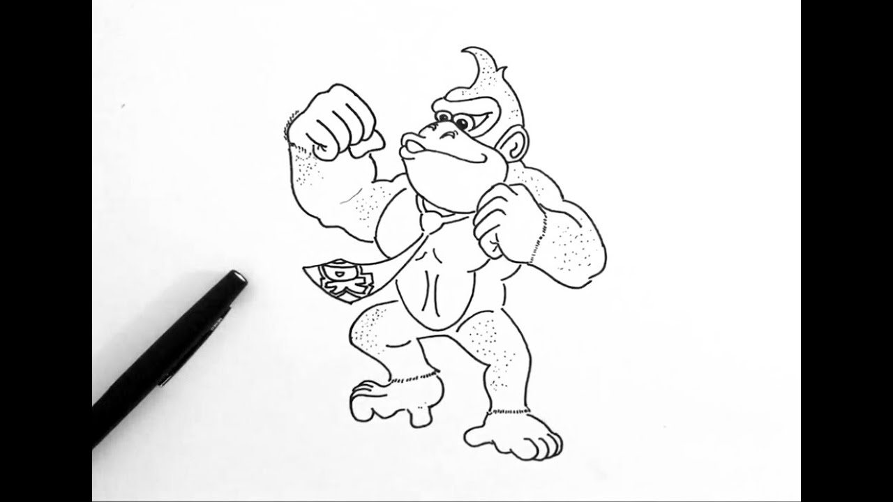 1280x720 comment dessiner donkey kong - Diddy Kong Drawing
