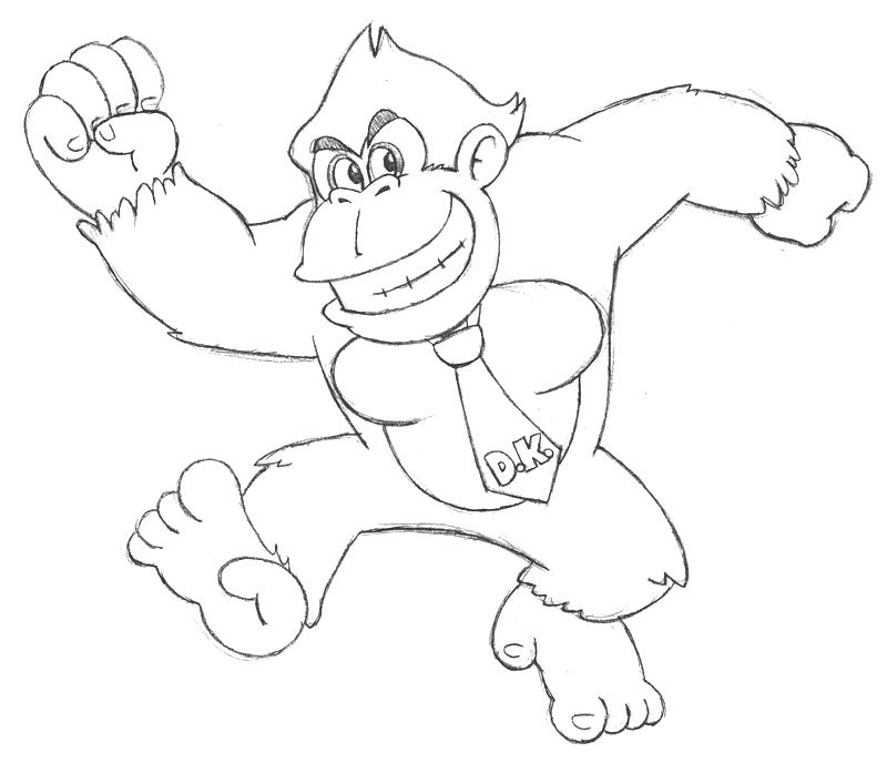 800x688 King Coloring - Diddy Kong Drawing