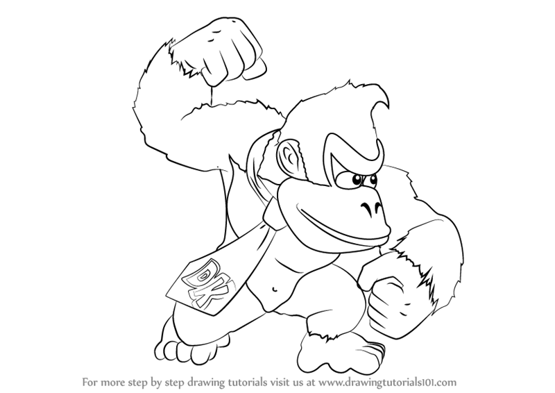 800x566 learn how to draw donkey kong from super smash bros - Diddy Kong Drawing